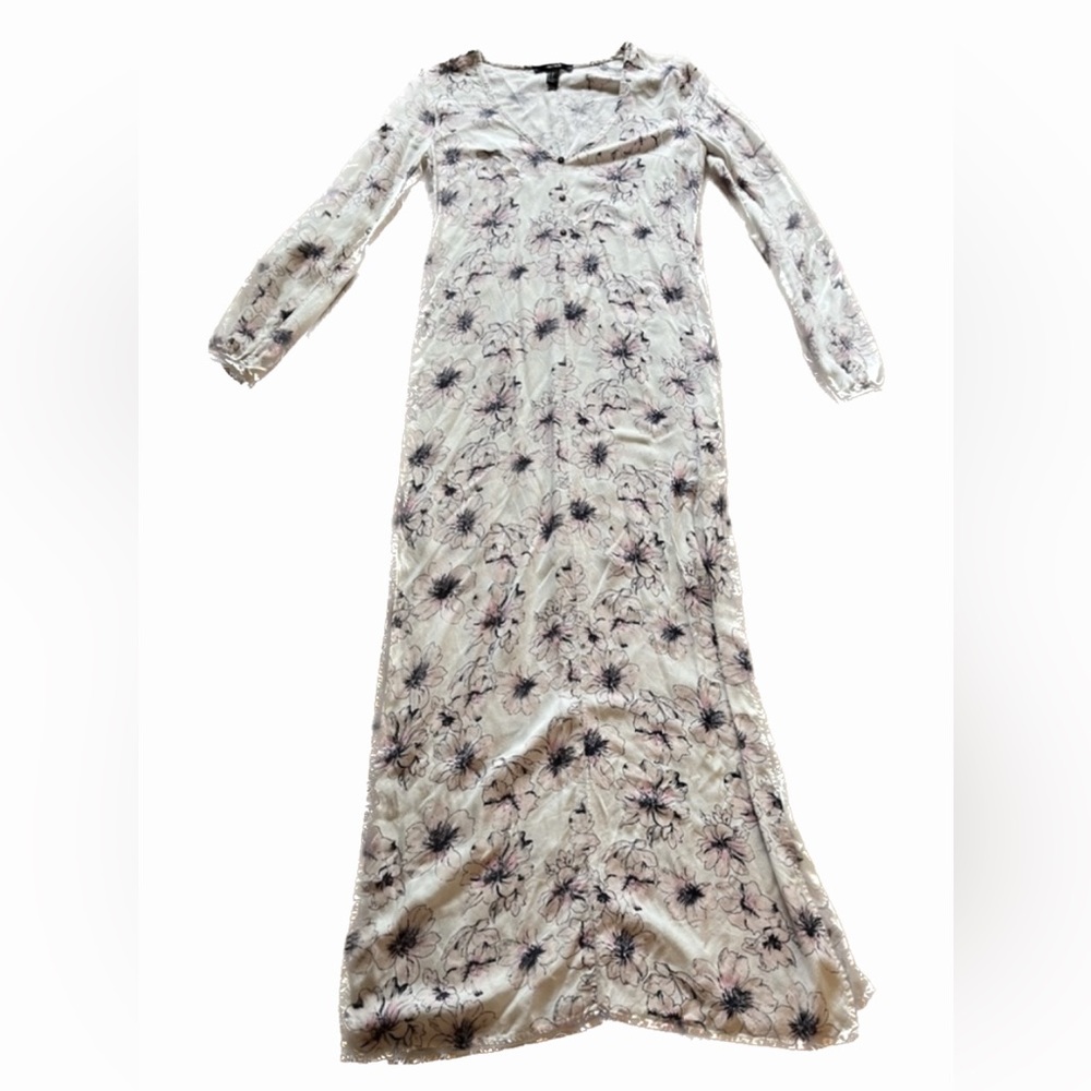Vintage Forever 21 Floral long sleeve maxi dress with side slits